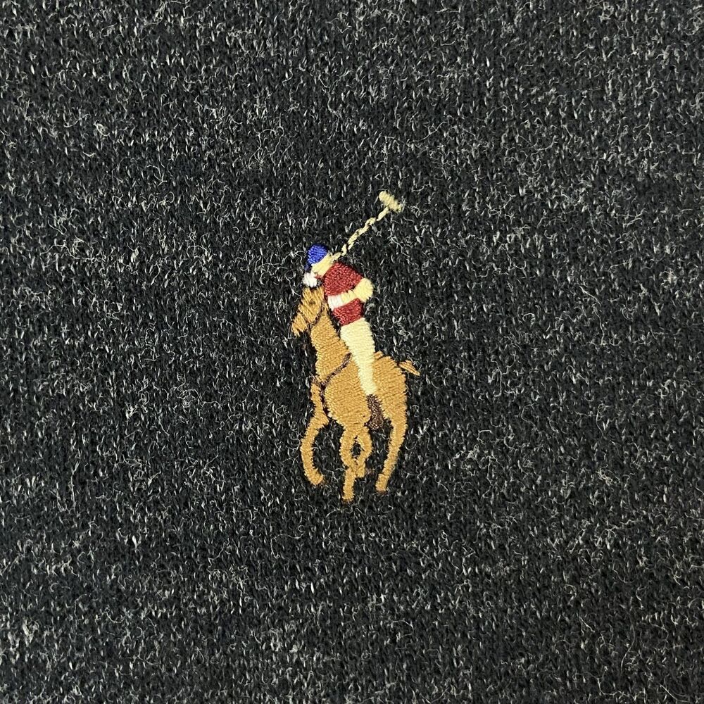 Polo Ralph Lauren 1/4 Zip Pullover Sweater Men's XL Gray Estate Rib Preppy Logo - Picture 2 of 6